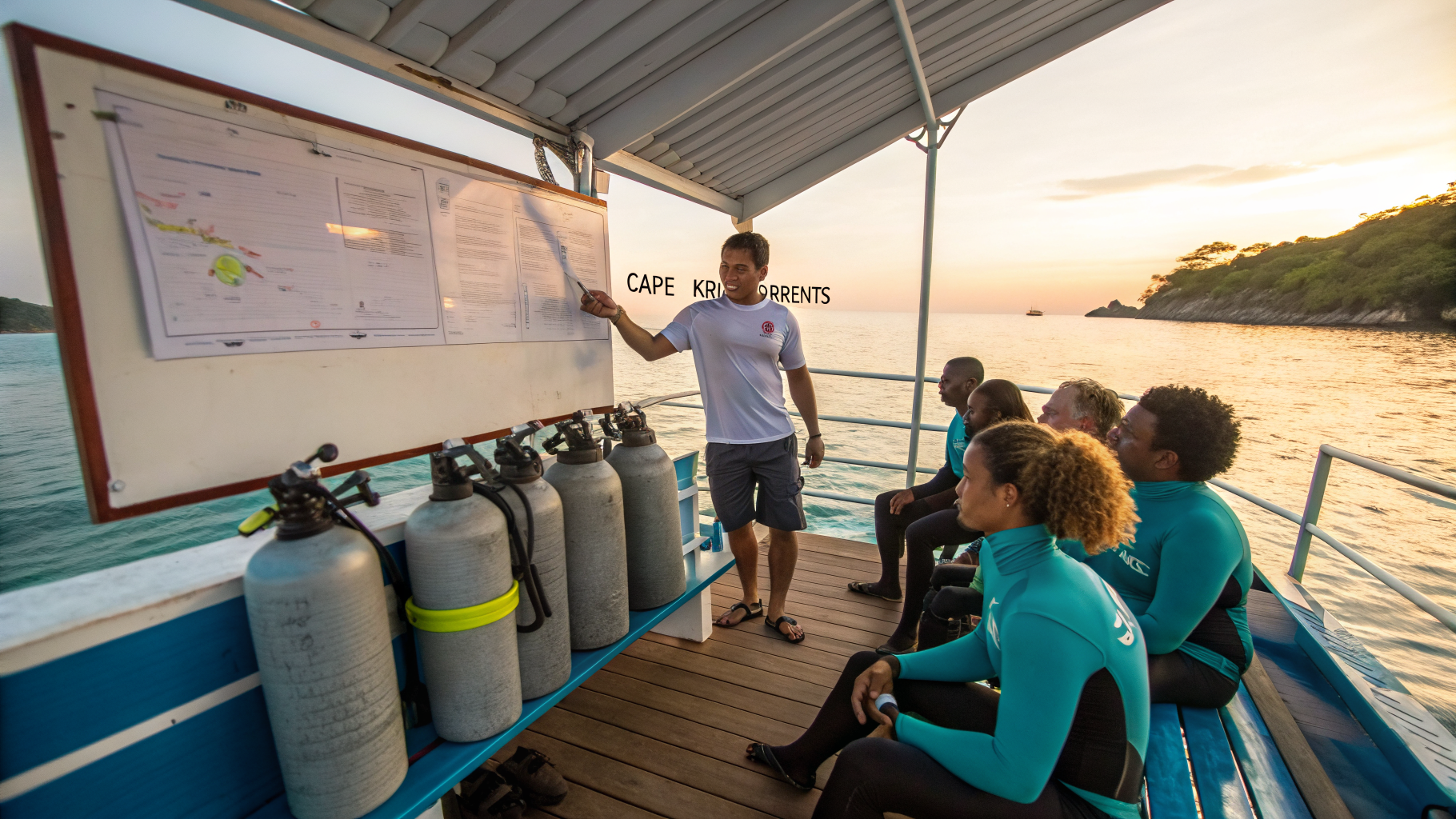 Dive briefing — aft deck before descent