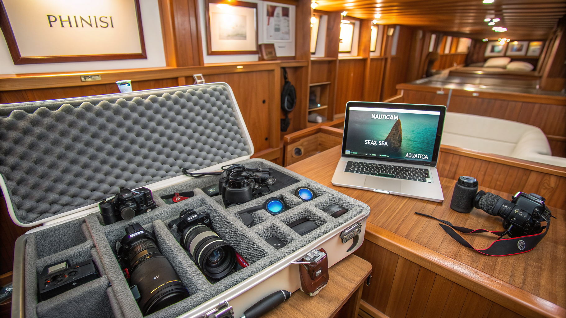 Camera room — post-dive editing session