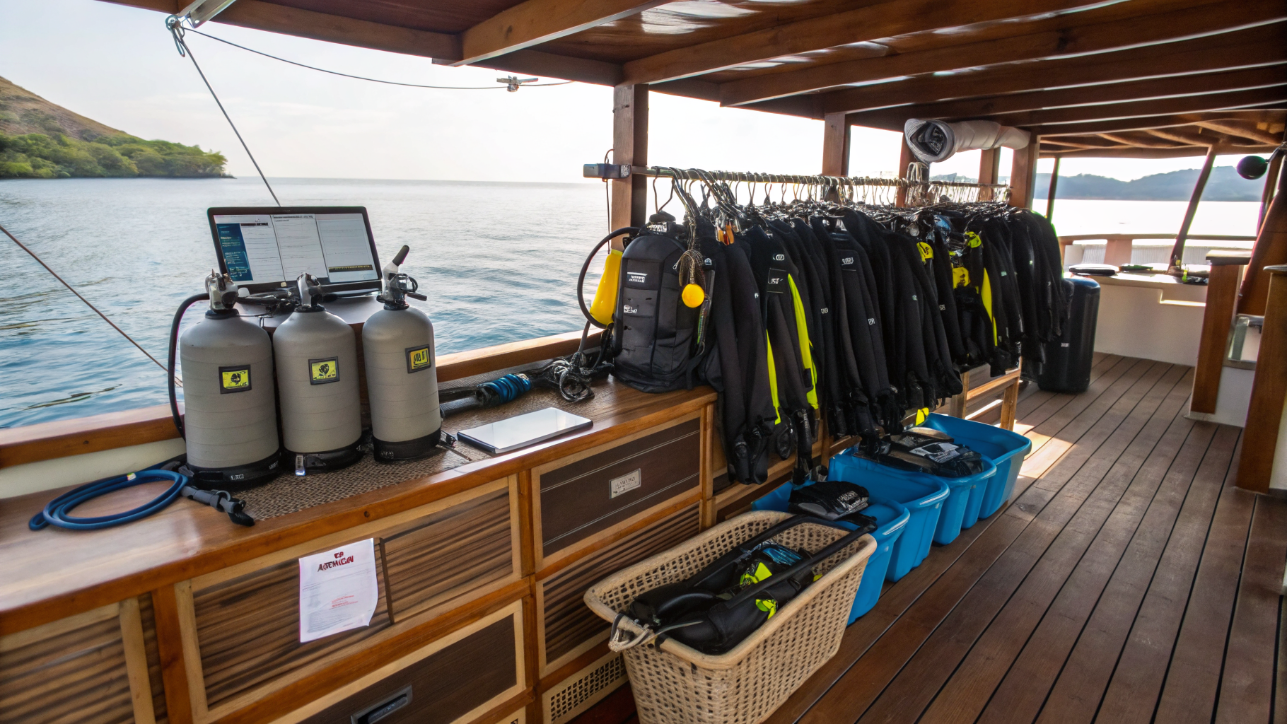 Rinse tank — post-dive equipment care