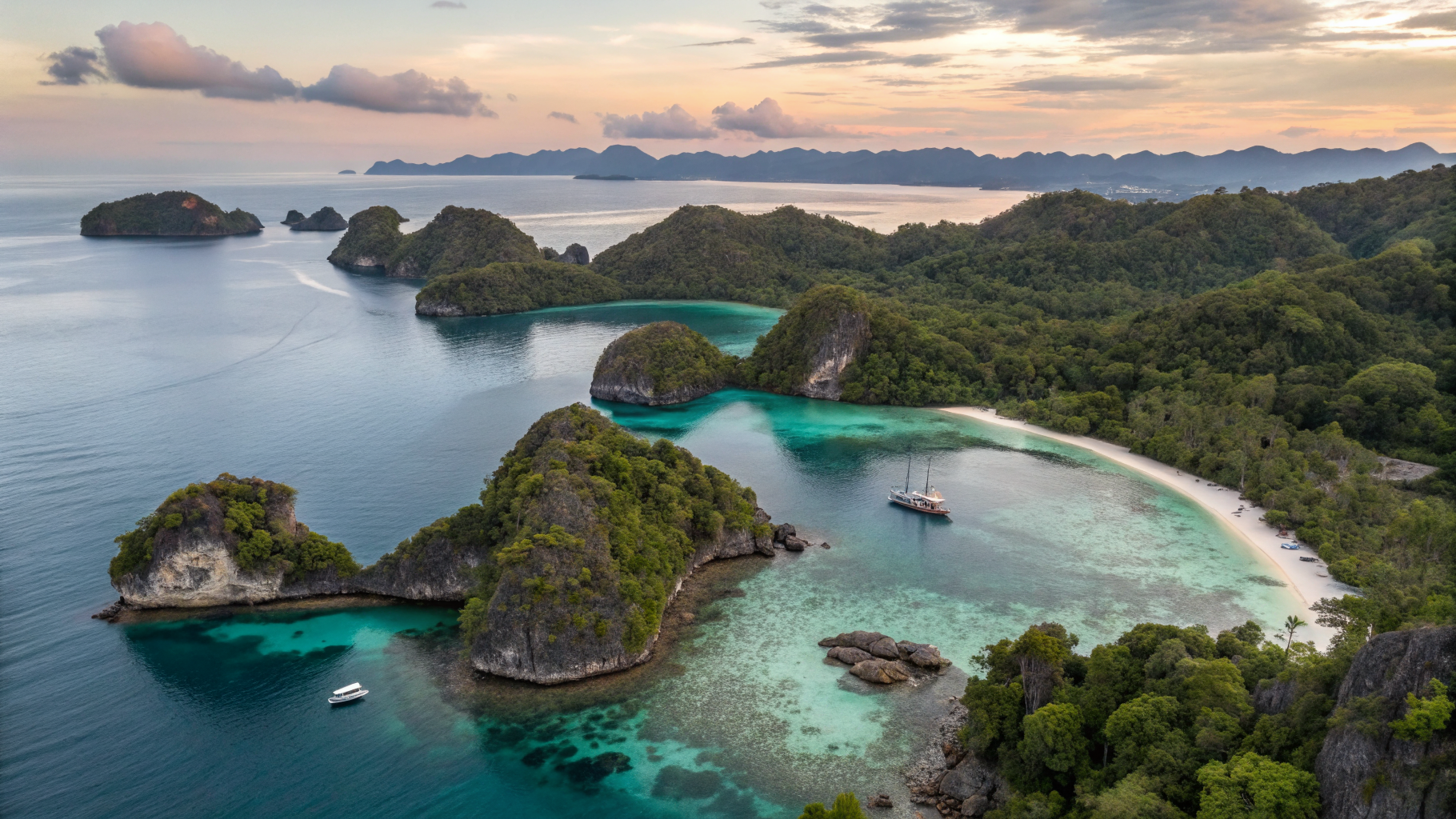 Piaynemo karst lagoons aerial
