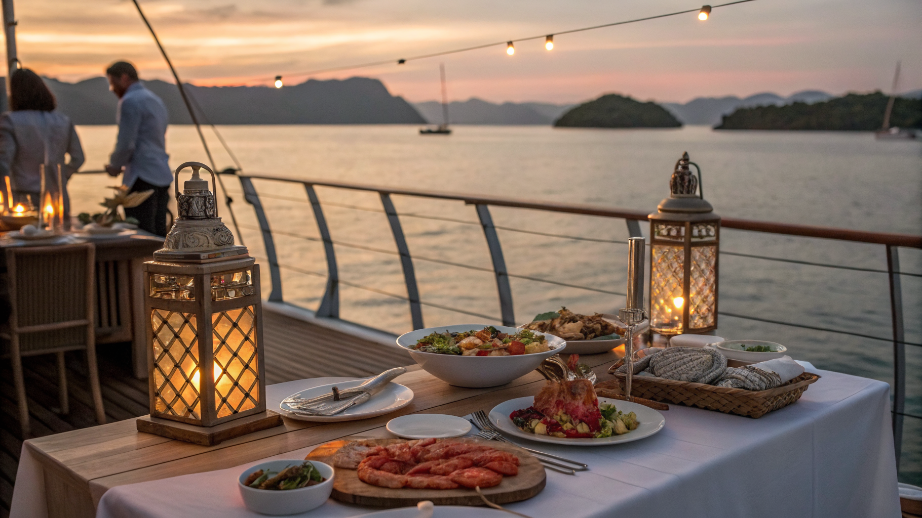 Final sunset dinner on deck